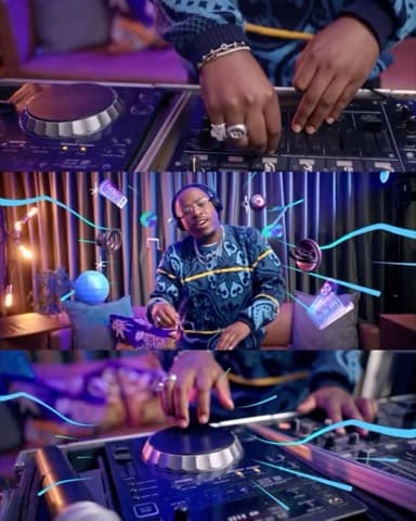 Music video production still — DJ set
